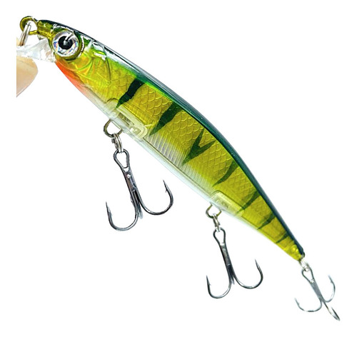 Isca Artificial 3 Garatéias 11cm 13gr Tucunaré Robalo Cor07 Cor Dourado/Verde