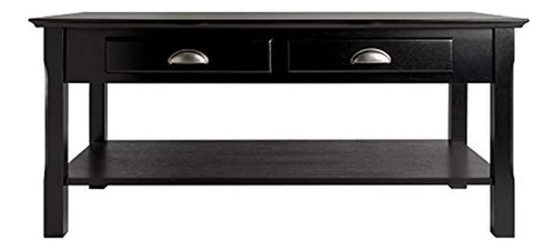 Mesa De Centro De Madera Negra Winsome