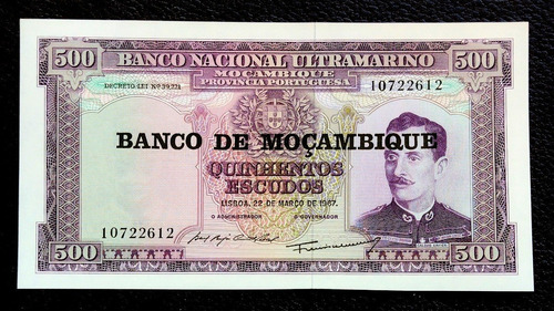 Mozambique 500 Escudos 1967 Sc Pick 118a.3