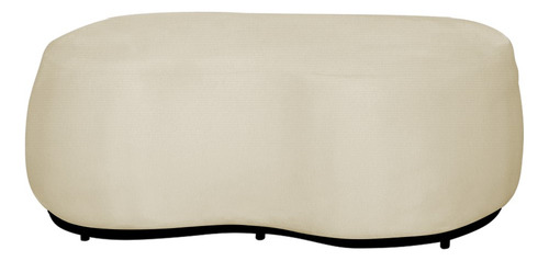Puff Decorativo Beatriz Orgânico Suede Marfim