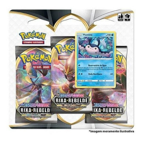 Kit Triple Pack Carta Pokemon Noctowl Mantine Espada Escudo