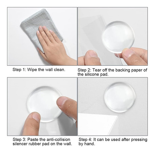 6 Pcs Protectores De Pared De Silicona Autoadhesivo Redondo