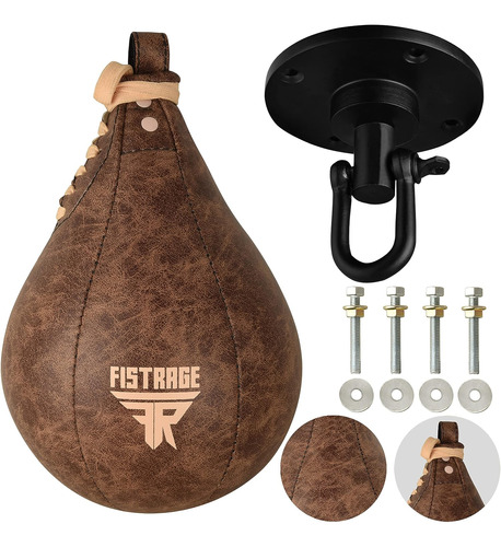 Fistrage Speed Bag Boxing Ball Leather Mma Muay Thai Trainin