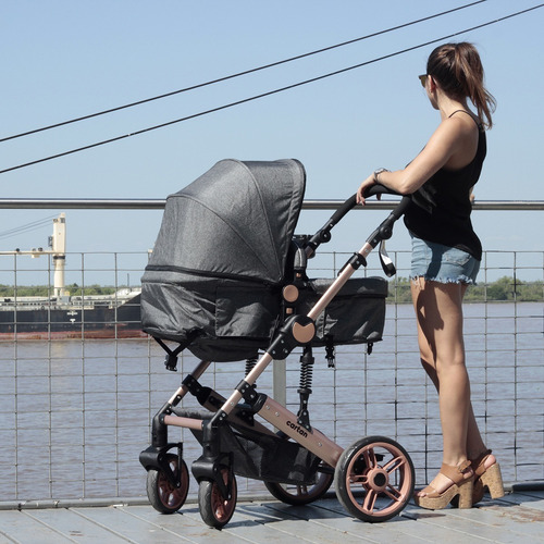 Cochecito de paseo Cartan STL300 gris con chasis color bronce