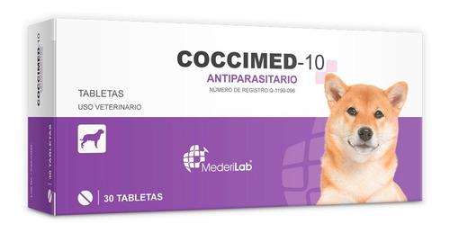 Imagen 1 de 1 de Mederilab Coccimed 10 Con 30 Tabletas Toltrazuril Giardiasis