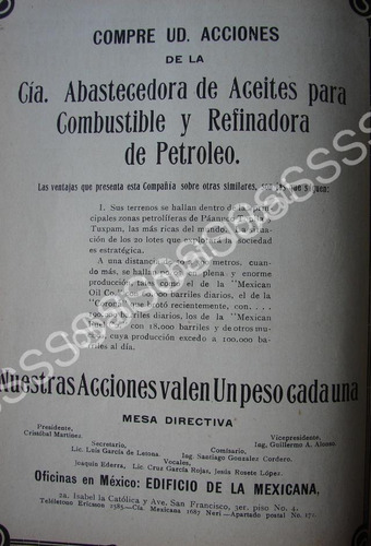 Cartel De Cia. De Aceites Para Conbustible Y Refinadora De P