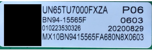 Main Samsung Bn94-15565f / Bn41-02751a / Modelo Un65tu7000fx (Usado)