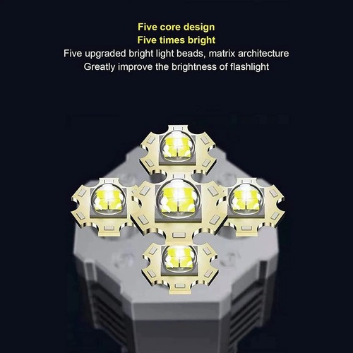 Lámpara Táctica Recargable Impermeable Led Cob Multifunción,