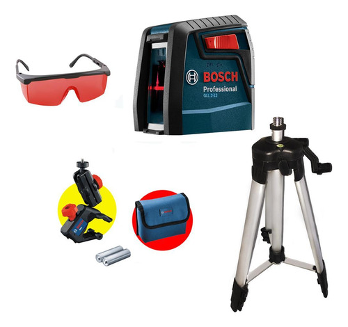 Nível A Laser De Linhas Bosch Gll2-12 + Acessórios