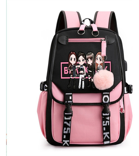 Mochila Juvenil Coreana Blackpink Con Bolsa De Hombro Con P