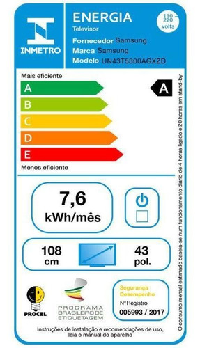 Imagem 5 de 5 de Smart Tv Samsung Led 43 43t5300a Full Hd Wi-fi Hdr 2 Hdmi