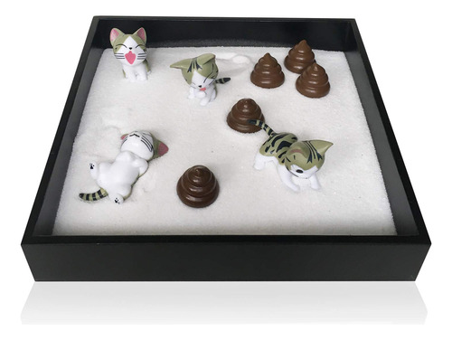 Mini Zen Garden Kitty Cat - Caja De Arena Para Meditacin Y R