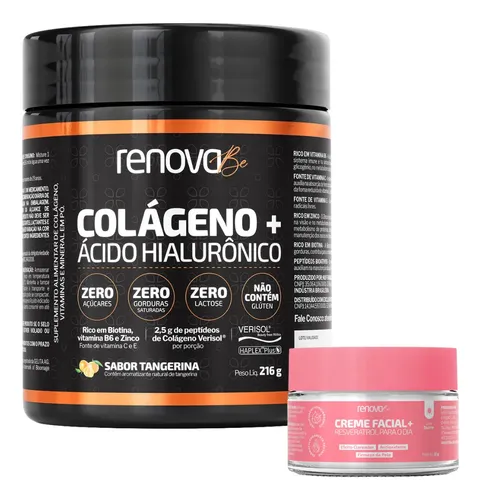 Kit Colágeno Hidrolisado Verisol Ácido Hialurônico Renova Be Renova Be