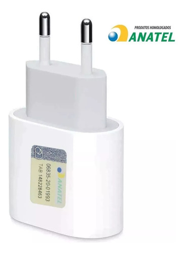 Carregador Apple 20w Turbo Usb-c + Cabo iPhone X 11 12 13 14