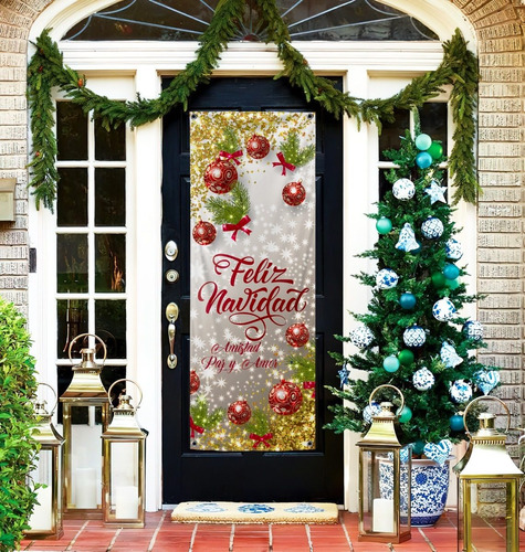 Adornos De Navidad Para Puertas Oferta 2 Pz De 160x60cm