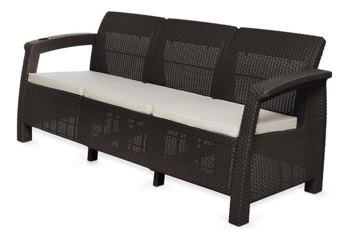 Sofa Tres Puestos Para Exterior Rattan Marca Mq