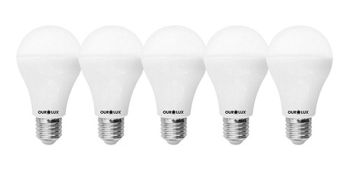 Kit 5 Lampadas Super Led Bulbo 12w 3000k Amarela Ourolux