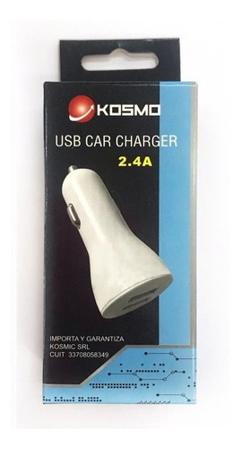 Cargador Kosmo Auto 12v 2.4a 2 Usb Celular 