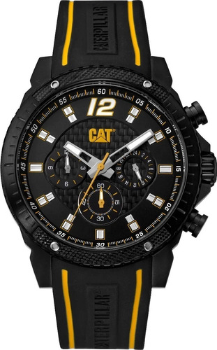 Reloj Hombre Cat Carbon Blade Cb.169.21.137 Sumergible Color de la malla Negro/Amarillo Color del fondo Negro