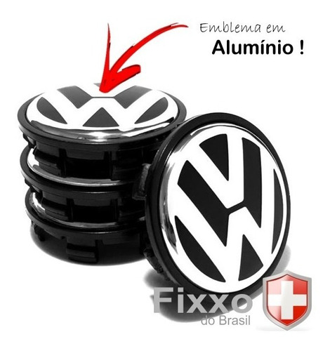 Imagem 1 de 6 de 4 Calotinhas Miolo 55mm Tampa Centro De Roda Volkswagen Up