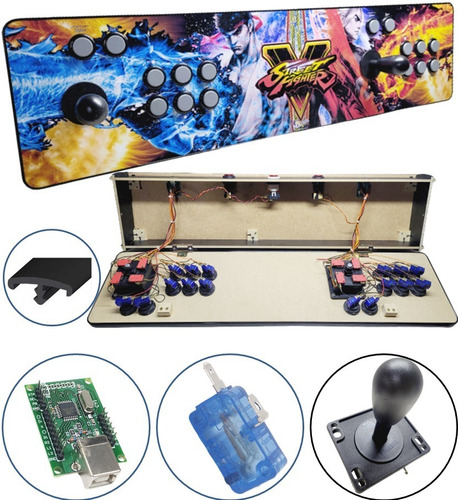 Controle Arcade Duplo Fliperama Pc,play3, Play4 E Rasp