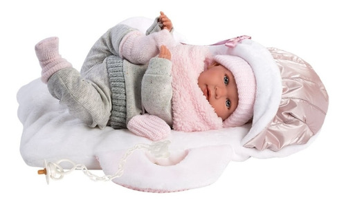 Muñeca Llorens Mimi Sonidos Con Capazo 42cm Portabebe España