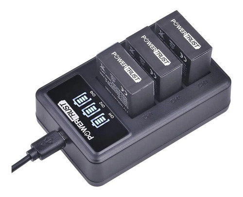 Imagen 2 de 4 de Cargador Power Trust Con 3 Baterias Para Gopro Hero 3 Y 3+