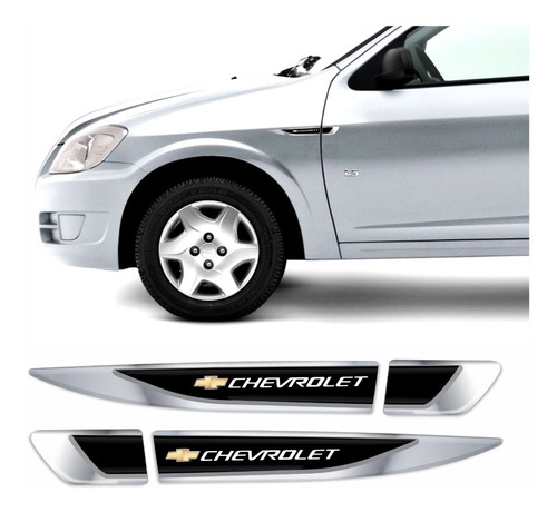 Imagem 1 de 3 de Adesivo Aplique Lateral Chevrolet Carro Celta Resinado Res33