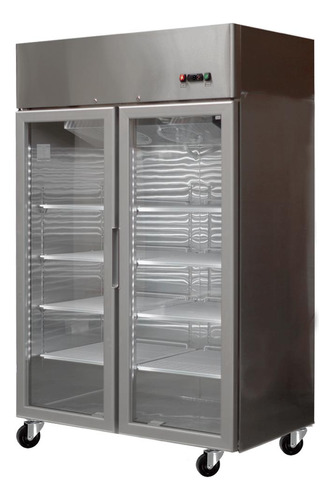Refrigerador Acero Inox 2 Puertas De Vidrio  1300 Litros