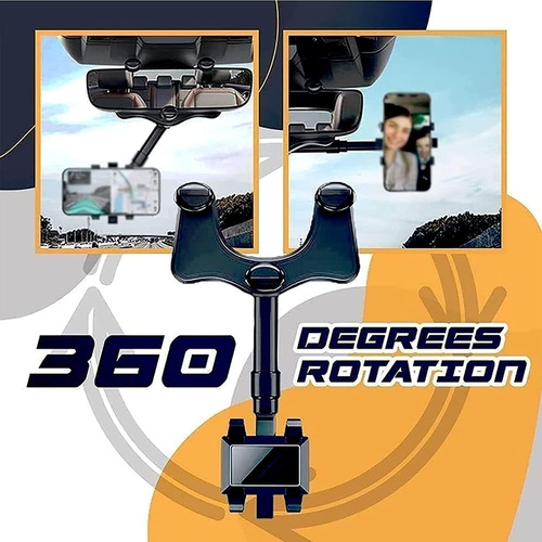 Soporte Para Móvil Espejo Retrovisor Giratorio 360
