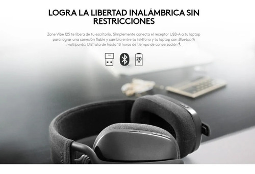 Imagen 8 de 8 de Auriculares Inalámbricos Logitech Zone Vibe 125