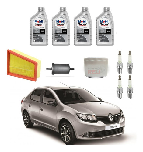 Kit Afinacion Renault Logan 1.6 Aceite Sintetico