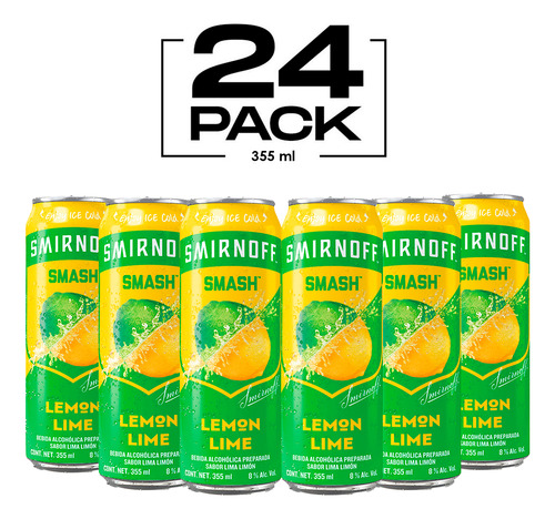 Smirnoff Smash Lemon-lime 355 Ml 8% Alc. Pack 24 Latas