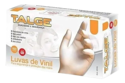 Luvas descartáveis Talge cor transparente tamanho  P de vinil x 100 unidades 