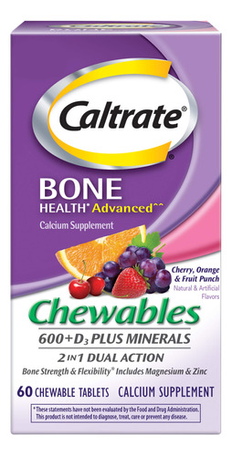 Caltrate Chewables 600 Plus D3 Plus Minerals Suplemento De V