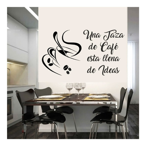 Vinilo Decorativo Para Pared Frase Cocina Café Ideas 100x60