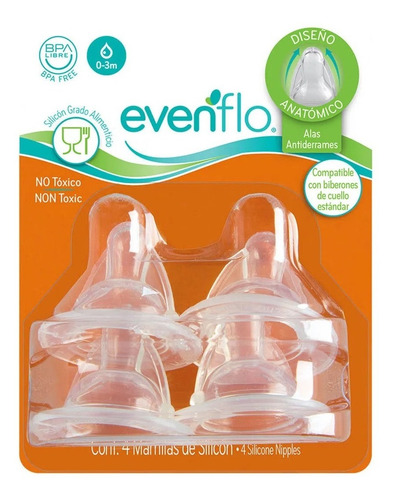 Tetina Evenflo Anatómica Air Vents Estándar 0-3m 4pz