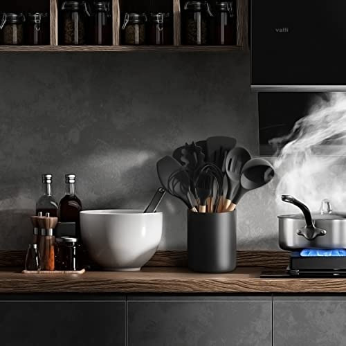 Soporte Para Utensilios De Cocina Negro Para Encimera, Tarro