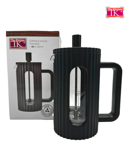 Cafetera Prensa Francesa Vidrio Negra 350cc The Kitchen