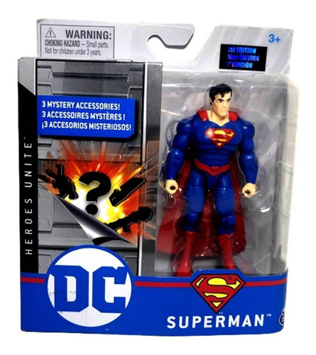 Mini Boneco Herói Superman Super Homem Liga Justiça Original