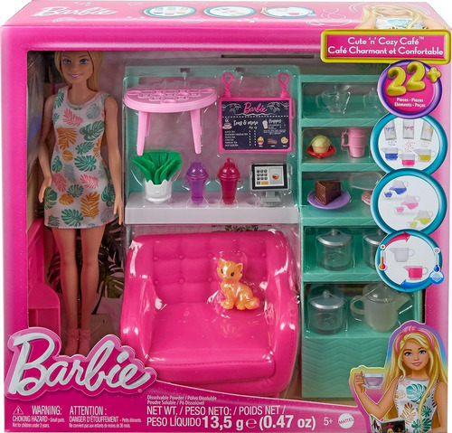 Barbie Cute N Cozy Cafe Mas De 22 Accesorios Hkt94 Mattel