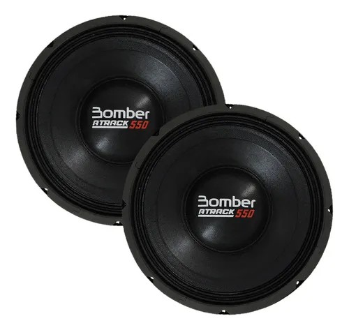 comprar 02 Alto Falante Bomber 12 Pol Woofer Atrack 550w Rms 4 Ohms Cor Preto