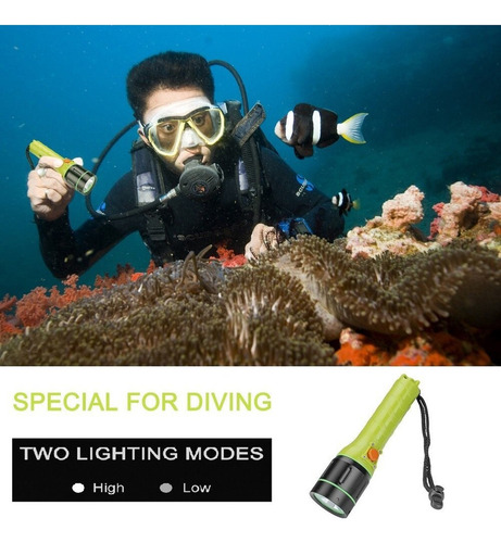 C Linterna De Buceo Profesional Cree Xml-t6, Reflector Subacuá