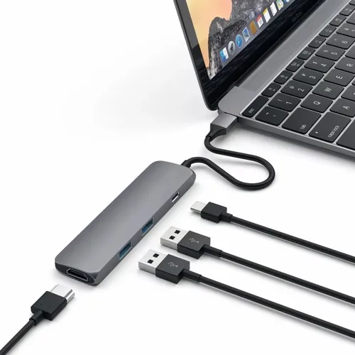 Hub Adaptador Slim 4 En 1 Satechi A00193 Usb-c Hdmi 4k 60w