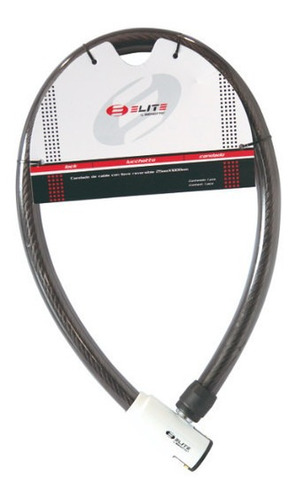 Candado Elite Cable Bicicleta 100cm Blanco Llave Reversible