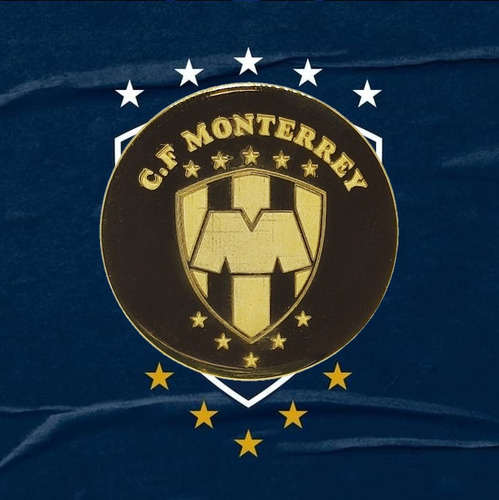 Moneda Club Monterrey Grabado Laser Baño De Oro 14kilates