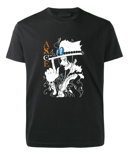 Remera Negra - Portgas D Ace - One Piece - Anime Tv