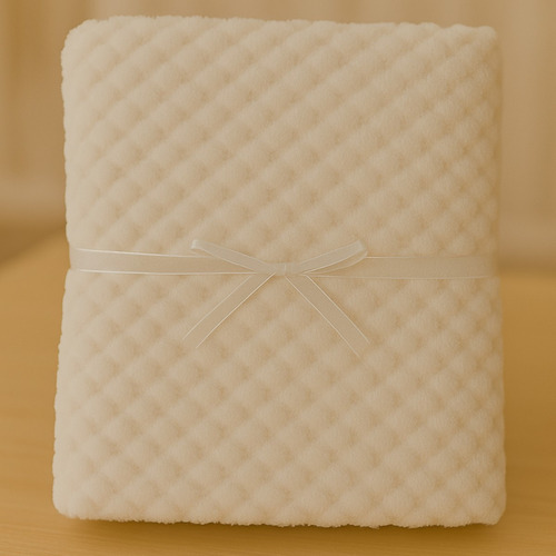Manta De Plush Recibidora Extra Suave Abrigo Bebe 75x65cm Manta Isa Crema
