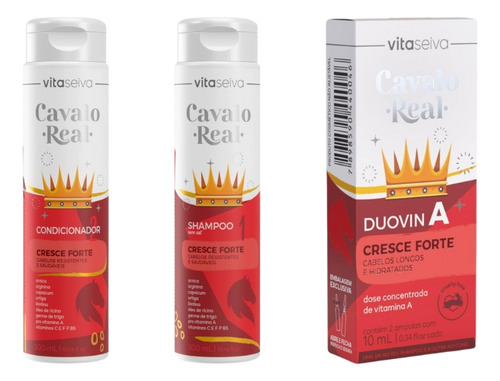 Kit Shampoo + Cond + Duovin Vita Seiva Cavalo Real-3 Itens