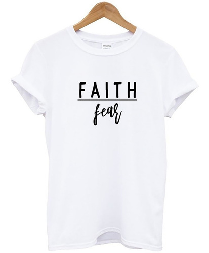 Blusa Playera Camiseta Dama Faith Over Fear Fe Elite #543